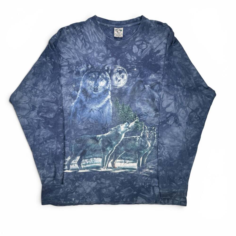 Back To Earth Wolf Moon Tie Dye Long Sleeve T-Shirt XL